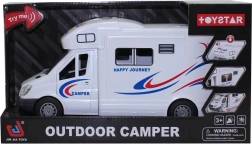 Hvid interaktiv autocamper med lys og lyde