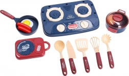 Køkkensæt med komfur, service og madvarer