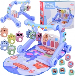 Uddannelsesmåtte 3-i-1 med skubbegåvogn og musikalsk klaver til babyer