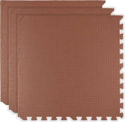 Skummåtte HUMBI 180 × 60 cm – store vandtætte puslespil, sikker for børn, 3 stk., murstensfarvet