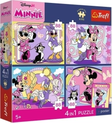 Trefl Disney Minnie Mouse puslespil 4 i 1 (4×88 brikker) Magiske øjeblikke + samlerplakat