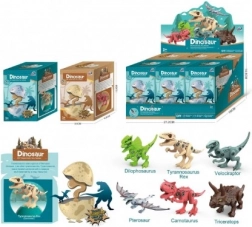 Skru-sammen dinosaur i æg – plastbyggesæt 13 cm, 2 varianter