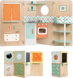 Sammenklappeligt multifunktionelt dukkehus med køkken CLASSIC WORLD XXL