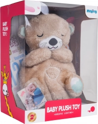 Interaktiv plysbæver til babyer med lys og lyde