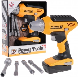 Interaktivt børnebor 3+ gult med 4 udskiftelige bits og aftageligt batteri