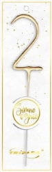 Stjernekaster tal 2, 16,5 cm, guld