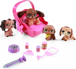 Sæt med hundelegetøj med lys- og lydovertræk