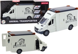 Hestetransporter med åbne døre og lys- og lydeffekter, hvid