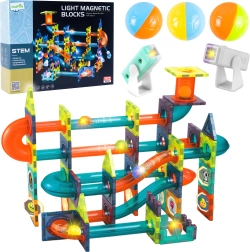 Magnetisk 3D byggesæt med lys, 110 dele