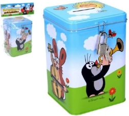 Sparebøsse KRTEK i blik med lås 11 × 15 cm