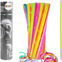 Fluorescerende armbånd 100 stk - mange farver, lyser i mørket