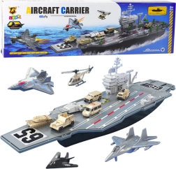 Stor militær hangarskib med tank og fly 70cm