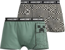 Minecraft drengeboksershorts grøn-grå (duopack 2 stk.)
