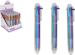 Kuglepen med 6 farver gennemsigtig