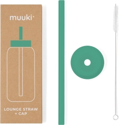 MUUKI Lounge sugerør og låg i mat grøn farve