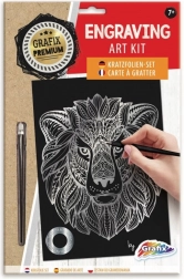 sølv skrabebillede løve GRAFIX