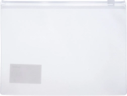 Mappe med lynlås 20x15 cm - gennemsigtig