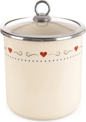 Emaljeret køkkendåse med glaslåg 1,4 l TONCA