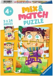 Ravensburger puslespil Mix & Match: farverige kjoler 3×24 brikker