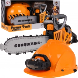 Elektrisk motorsav med hjelm