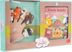 Sæt med 5 gummi-fingerdukker og vandtæt bondegårdsbog, 3+