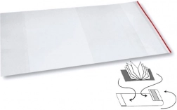 universel klar PP-omslag 312 × 540 mm med blank overflade og selvklæbende strimmel