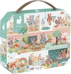 Janod puslespil i kuffert Min dag – 24 brikker