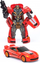 autorobot med lys og lyd 20 cm – transformerende politibil