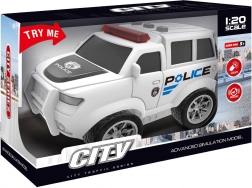 politibil med friktionsmotor med lys- og lydeffekter, hvid 22,5 cm