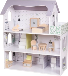 Træ dukkehus rose montessori baby mix
