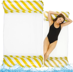 Oppustelig vand-hængekøje hvid-gul 120x70 cm