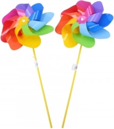 Farverig vindmølle med regnbueblade