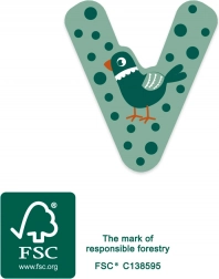 small foot træbogstav V