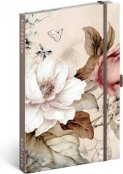 NOTIQUE notes pudderblomster, prikket, 13 × 21 cm