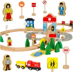 Træ togbanen med station 50 dele