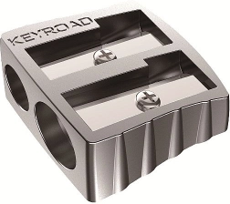 Keyroad dobbelt blyantspidser i metal, sølv