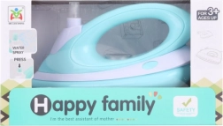 Plastisk legetøjsstrygejern på batterier med vandforstøver