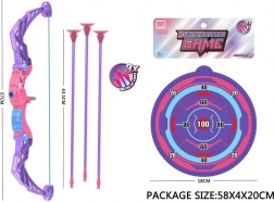 Børnebue med pile og målskive, lilla, 57 cm