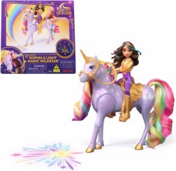 Sophia og Wildstar fra Enhjørningeakademiet med magisk lys