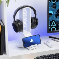 PlayStation LED-stativ til headset og telefon med USB‑C opladning