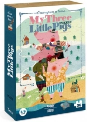 Stort puslespil De tre små grise fra Londji - 36 brikker