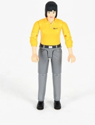 Bruder Bworld kvindefigur – gul T-shirt, grå bukser