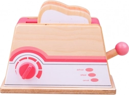 Træ toaster i rosa fra Bigjigs Toys