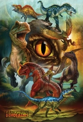 Puslespil med kødædende dinosaurer 100 stykker