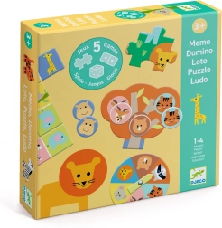 Djeco sæt med 5 spil – dyr fra savannen