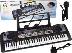 Elektronisk børnekeyboard med mikrofon, sort