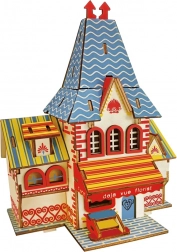 Woodcraft træ 3D-puslespil blomsterbutik