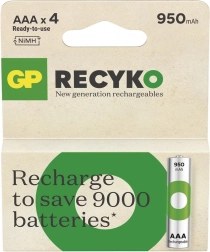 Genopladelige AAA Ni-MH 950mAh GP ReCyko
