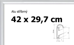 Aluminiumsramme til puslespil A3 42 × 29,7 cm – sølvfarvet