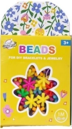 Sæt med stjerneformede perler med snor 1 m